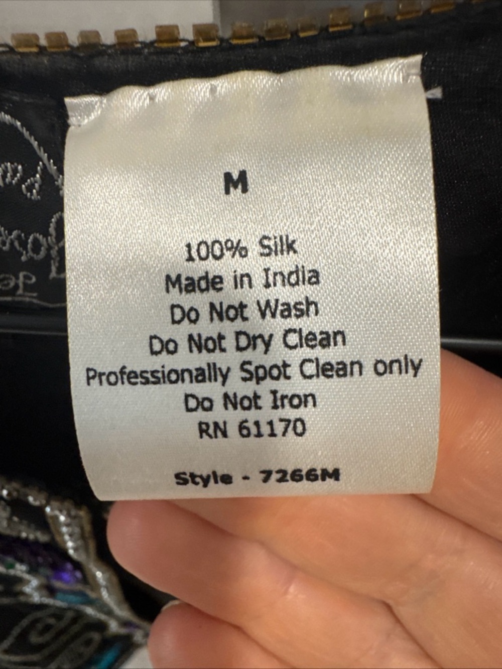 Vintage jean for Joseph LeBon Embellished silk Black Sequin Floral Jacket Sz L - Picture 3 of 8